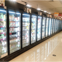 Vitrine Réfrigérée Commerciale Verticale à Porte Vitrée, Température Unique, Télécommandée, Refroidissement par Air, Contrôle Numérique pour Supermarché