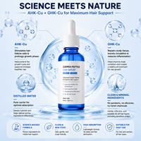 Traitement nourrissant avancé pour la repousse des cheveux, huile capillaire au peptide de cuivre GHK-Cu AHK-Cu, formule 2-en-1 pour la croissance des cheveux, soin du cuir chevelu, plus épais