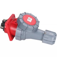 Prise HFE en laiton et nylon pour l'industrie aéronautique 63A/125A, prise 3 pôles 4 fils 5 trous, montage encastré coudé, étanche IP67 et anti-poussière