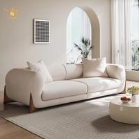 Juego de sofás de alta calidad, sofás de lujo, sofás blancos de tela modernos con patas de madera maciza para muebles de sala de estar para el hogar