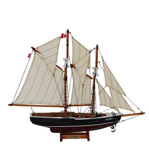 Modèle de <span class=keywords><strong>bateau</strong></span> à voile canadien à nez bleu en bois personnalisé, artisanat nautique, décoration, souvenir, cadeau, modèle de navire - Product Image 4