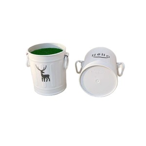 ถังพลาสติกสีขาว Paulon ลายกวางและลาย Hello สำหรับตกแต่งบ้าน ใช้บนโต๊ะ - Product Image 5