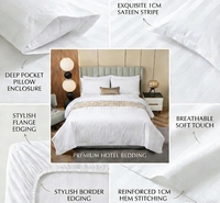 Linge de lit d'hôtel blanc à rayures de 3 cm, ensemble de draps, vente en gros, fournisseur direct OEM personnalisé