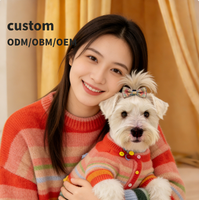 Ensemble de pulls assortis arc-en-ciel personnalisable - Tenues en tricot doux pour chien et propriétaire