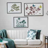 Pochoirs de fleurs sauvages pour la peinture, modèles floraux et botaniques réutilisables en plastique pour murs, bois, meubles, tissus, décoration intérieure DIY