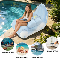 Canapé gonflable en forme de lune, fauteuil gonflable floqué, lit d'appoint portable avec rail pour enfants et adultes, utilisation intérieure et extérieure