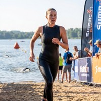 Combinaison de triathlon 3 mm sans manches en néoprène lisse pour la natation en eau libre