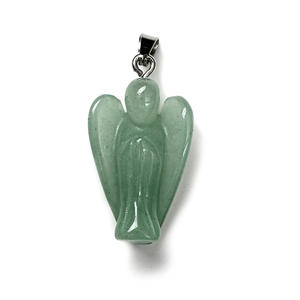 Оптовая продажа 1 дюйм натуральный смешанный драгоценный камень кристалл унисекс камень рождения Ангел богиня резьба ожерелье кулон для подарка - Product Image 1