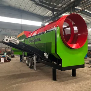 Zhengzhou Sinolion Mobile Rotary Screen Drum Compost Topsoil Screener Trommel Screen For Farming And Gardening