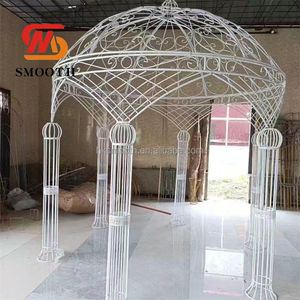 SMOOTH Outdoor Luxury <b>Wedding</b> Canopy Chuppah Mandap Backdrop Stand White Metal Round <b>Frame</b> Arch Chuppah - Product Image 4