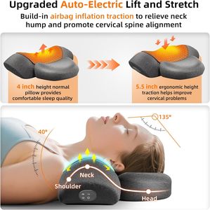 Almohada de Tracción Cervical con Alimentación USB, Masaje por Vibración, Compresa Caliente, Soporte Ergonómico para el Cuello, Masajeador Calefactado para Uso en el Hogar y la Oficina - Product Image 2