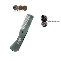 Mini pente dobrável de titânio para homens, pente de cabelo personalizado, logotipo personalizado, prata, metal, barba, 2022
