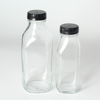 Bouteille en verre de lait En Gros design personnalisé bouteille de jus 100ml 300ml 500ml 1000ml frais lait bouteille en verre avec couvercle