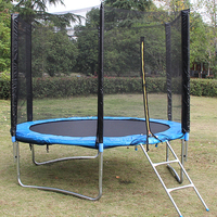 Trampolín de PVC de 10 pies con red protectora para uso en interiores/exteriores, equipo de fitness para niños y adultos con escalera