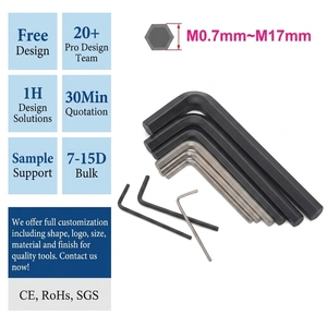 Chiave esagonale a L in acciaio legato nero da 1/20, 1/16, 5/64, 3/32, 1/8, 5/32, 3/16, 7/32, 1/4 di pollice - Product Image 2