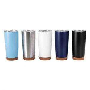 Wholesale 20oz SS304 Stainless Steel Double-Wall Vacuum Tumbler Cork Silicone Sleeve Bottom Custom Logo Sports Travel Fitness - Product Image 1