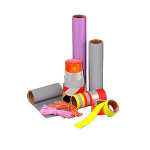 Ruban de signalisation haute visibilité certifié Aoke EN20471/ANSI107, bandes réfléchissantes jaunes/argentées, réflectivité >380cd, rouleau de 200m - Product Image 2