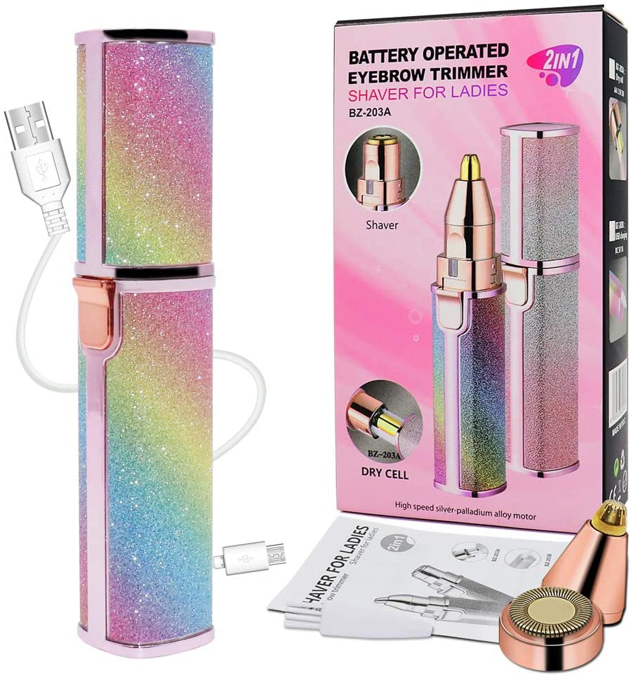Электрическая бритва для бровей 2 в 1, безболезненная Бритва для бровей, удаление волос, Аккумуляторный триммер для бровей, средство для удаления волос на лице