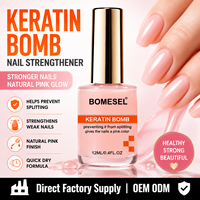 Traitement fortifiant pour ongles à la kératine sous marque privée, vernis naturel rose transparent, fourniture d'usine OEM