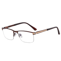 MS 91342 2024 nuevas gafas para hombre, gafas cuadradas clásicas de Metal, medio Marco, gafas ópticas antiluz azul, gafas de diseño de moda