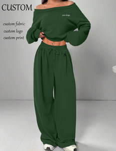Conjunto de Sudadera con Capucha de Algodón 100% al por Mayor, Estilo Urbano, de Alta Calidad, Holgado, Grueso y Transpirable, Chándal de Mujer Tallas Grandes - Product Image 2