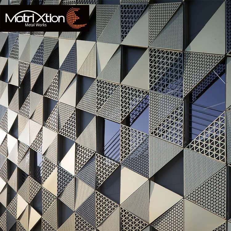 Exterior Metal Solid Aluminum Panel Cladding Design Panels perforation Wall Facade