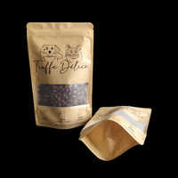 Sac personnalisé pour aliments pour animaux de compagnie en papier kraft, sac à fond plat avec fenêtre dépolie, encoche de déchirement et fermeture éclair réutilisable – Solution d'emballage