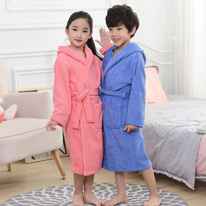 Bata <span class=keywords><strong>de</strong></span> Baño <span class=keywords><strong>de</strong></span> Algodón Puro para <span class=keywords><strong>Hotel</strong></span>, Material <span class=keywords><strong>de</strong></span> Toalla Gruesa para Otoño/Invierno, Camisón Largo con Capucha para Niños y Adultos (Padre-Hijo), Unisex - Product Image 5