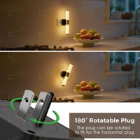 Applique murale rotative LOHAS, style veilleuse LED, barre lumineuse de coiffeuse, capteur crépusculaire, lampe de chevet, veilleuse pour chambre à coucher, couloir