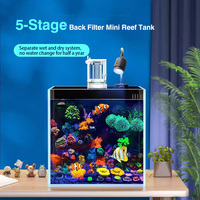 Filtre arrière pour aquarium d'eau de mer, ensemble complet d'équipement, luxe moderne, petit format pour salon, bureau, aménagement corallien, rectangulaire, ultra-blanc