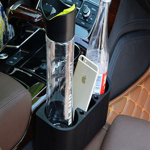 Portavasos multifuncional para coche, caja de almacenamiento grande 3 en 1 para asiento delantero, reposabrazos, plástico Universal, color negro - Product Image 2