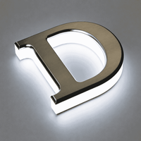 Numéro de maison personnalisé en acier inoxydable noir 3D avec halo LED rétroéclairé pour l'extérieur, numéro d'adresse pour hôtel, appartement, villa, mur