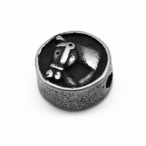 Perles d'espacement en acier inoxydable yunnique, design fer à cheval rond, pour la fabrication de bracelets, couleur rétro brillante - Product Image 5