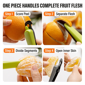Ensemble de 2 éplucheurs d'agrumes, éplucheur d'orange et couteau à pamplemousse en acier inoxydable 420 avec extracteur de pépins pour une préparation facile des fruits en cuisine - Product Image 3