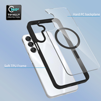 Étui de téléphone magnétique hybride TPU PC Sanfeng pour Samsung A16 A26 A36 A56 A57, antichoc, vente en gros, coque de téléphone portable transparente personnalisée