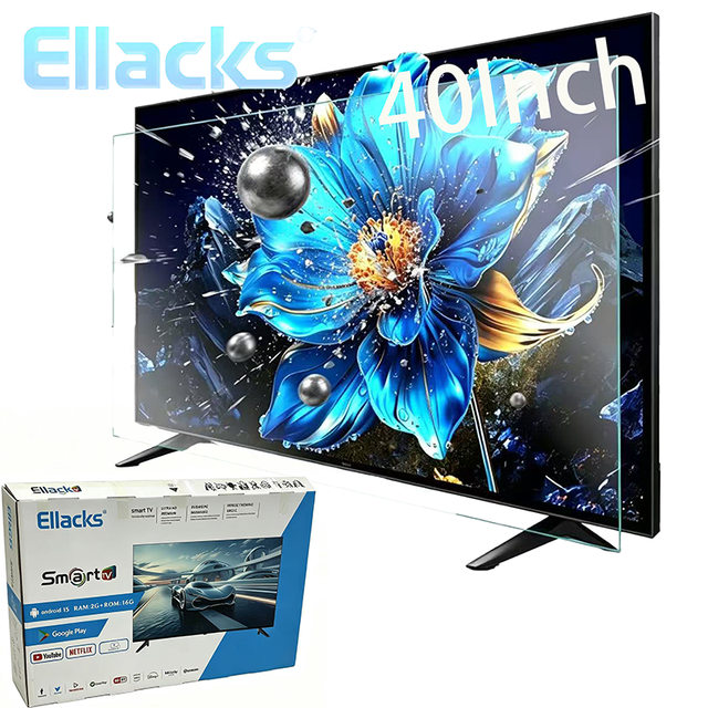 Double-glass Tempered Explosion-proof LED 40 Inch Smart TV 4K/2K FHD Multi-function Flat Screen LED with Android 15 Smart WiFi
