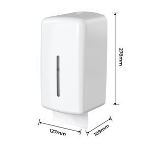 Distributeur de mouchoirs en papier commercial mural FANDA, design moderne et écologique, en plastique blanc, 2 packs, design carré pour bureau - Product Image 6