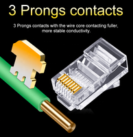 Connecteurs RJ45 traversants 1U 3U 5U 6U 15U 30U 50U, 500 pièces 1000 pièces par sac, Cat5e Cat6 UTP, connecteur mâle RJ45