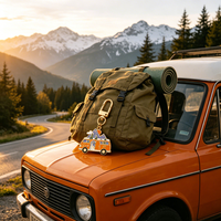 Porte-clés émaillé personnalisé pour camping en plein air, vente en gros, thèmes camping-car, dinosaure, montagne, cascade, lune, avec fermoir mousqueton doré, fabrication de qualité, design tendance