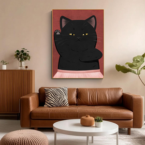 Divertente <span class=keywords><strong>arte</strong></span> della parete del gatto Poster <span class=keywords><strong>giapponese</strong></span> estetica tela opera d'<span class=keywords><strong>arte</strong></span> animale <span class=keywords><strong>pittura</strong></span> minimalista decorazione della parete della casa - Product Image 5