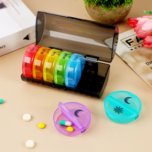 Dễ dàng mở mini nhựa Pill Box trường hợp 7 ngày & 2 lần hàng tuần 14 khoang du lịch Pocket PP vitamin Pill Organiser hộp - Product Image 4