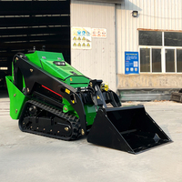 Chargeuse compacte sur chenilles robuste Derette V1000, mini-chargeuse compacte, petite chargeuse frontale avec hydraulique à haut débit