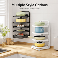Support de Rangement de Cuisine Multifonctionnel Blanc Brillant, 5 Niveaux, Réglable, Durable, Moderne, Non Pliable, Vente en Gros Usine