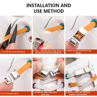 Lacets de chaussures magnétiques en métal sans nœuds, lacets plats élastiques dégradés, faciles à mettre et à enlever, accessoires de chaussures, lacets paresseux