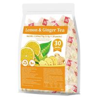 Thé au citron et au gingembre 75g 30 sachets Mélange d'herbes naturelles Boisson réconfortante OEM disponible