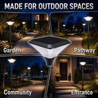 Lampe de Jardin Solaire Décorative Moderne à LED Haute Luminosité, Lampe Piliers Extérieure Sans Câblage pour Pelouse et Parc