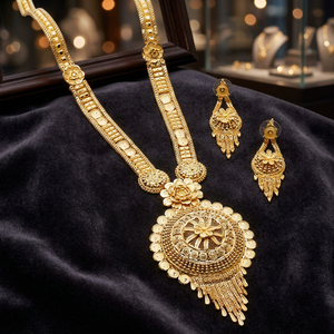 Venta al por mayor que forma 14K 18K 24K chapado en oro joyería larga, collares de moda, joyería de lujo, joyería tradicional llena de oro de latón - Product Image 3