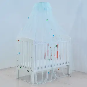 Katlanabilir taşınabilir bebek gölgelik yuvarlak cibinlik erkek kız prenses yatak beşik netleştirme çocuk odası dekorasyon için
