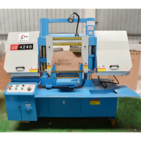 Scie à ruban CNC entièrement automatique GZ4240 pour la découpe des métaux, avec lame de scie à tension mécanique et ensemble d'engrenages centraux
