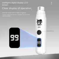 Lime à ongles électrique rechargeable portable en plastique pour animaux de compagnie, écologique, avec affichage numérique et réglage rapide pour toilettage et nettoyage